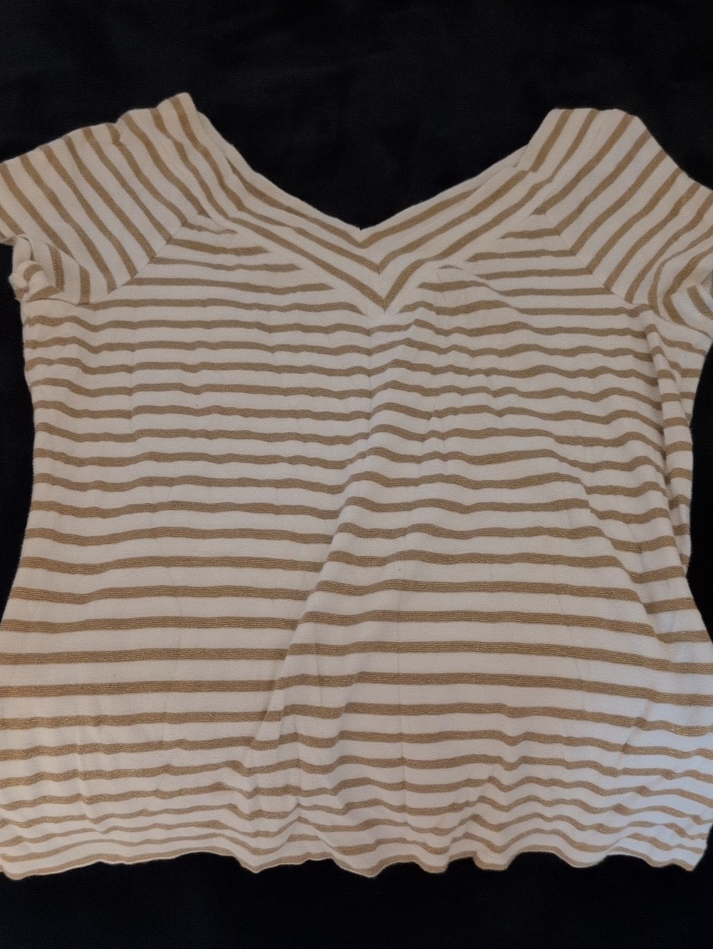 Striped V-Neck Short Sleeve Tee